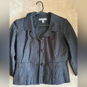 Josephine Chaus Black Textured Pea Coat